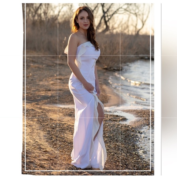 Jonathan Simkhai Diamond Mesh One Shoulder Jumpsuit in White Size 10 - Picture 11 of 16